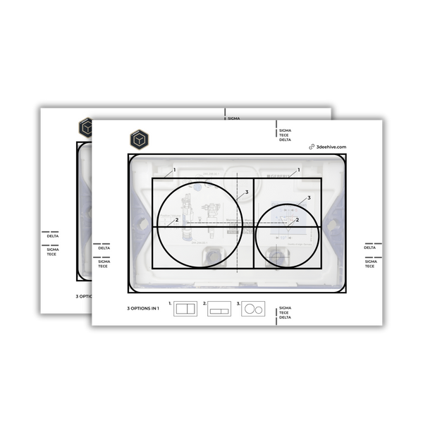 Two adhesive cutting templates